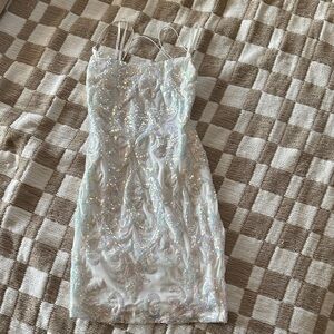 B Darlin Iridescent Sequin Mini Dress